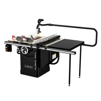 ALPHA HW110S-36 & HW110S-52 10" 4HP Dovetail Cabinet Table Saw - Harvey Woodworking